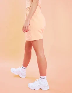 Cheap Kaiia Logo Sweat Shorts Peach Back In Stock | Sculpt & Leisure
