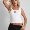 Hot Kaiia Logo Vest Top White Sculpt & Leisure | Kaiia The Label