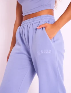 Cheap Kaiia Logo Wide Joggers Ultra Violet Sculpt & Leisure | Kaiia The Label