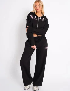 Best Kaiia Logo Wide Leg Joggers & Pink Sculpt & Leisure | Kaiia The Label