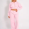 Cheap Kaiia Logo Wide Leg Joggers Light Pink Sculpt & Leisure | Kaiia The Label