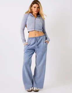 Cheap Kaiia Logo Wide Leg Joggers Washed Sculpt & Leisure | Kaiia The Label