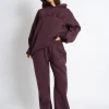 Best Kaiia Logo Wide Leg Joggers Dark Cherry Sculpt & Leisure | Kaiia The Label