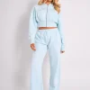 Outlet Kaiia Logo Wide Leg Joggers Light Blue Tracksuits | Tracksuits