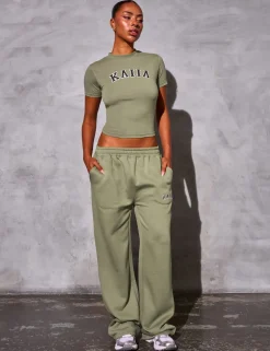 Best Kaiia Logo Wide Leg Joggers Sculpt & Reset | Sculpt & Leisure