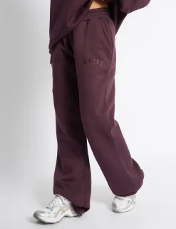 Best Kaiia Logo Wide Leg Joggers Dark Cherry Sculpt & Leisure | Kaiia The Label