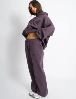 New Kaiia Logo Wide Leg Joggers Deep Purple Sculpt & Leisure | Kaiia The Label