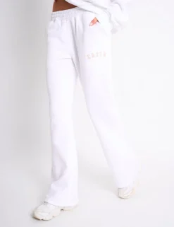 New Kaiia Logo Wide Leg Joggers White & Sand Sculpt & Leisure | Kaiia The Label
