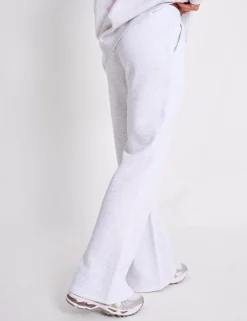 Fashion Kaiia Logo Wide Leg Joggers Light Grey Marl & Baby Pink Tracksuits | Tracksuits