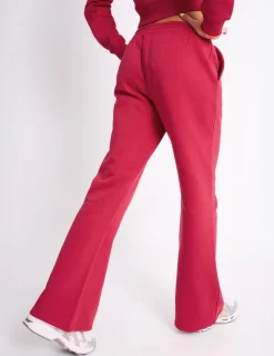 Best Kaiia Logo Wide Leg Joggers Cranberry & Pink Tracksuits | Tracksuits