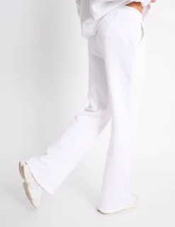 New Kaiia Logo Wide Leg Joggers White & Sand Sculpt & Leisure | Kaiia The Label