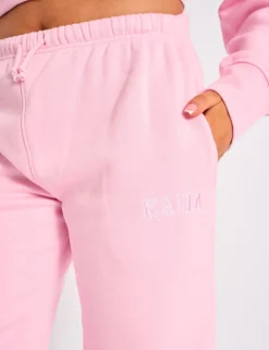 Cheap Kaiia Logo Wide Leg Joggers Light Pink Sculpt & Leisure | Kaiia The Label