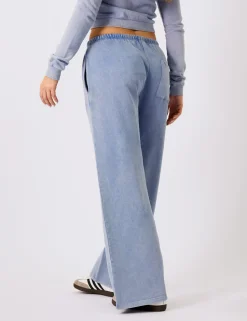 Cheap Kaiia Logo Wide Leg Joggers Washed Sculpt & Leisure | Kaiia The Label