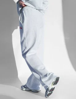 Best Kaiia Logo Wide Leg Joggers Light Marl and Red Sculpt & Leisure | Kaiia The Label
