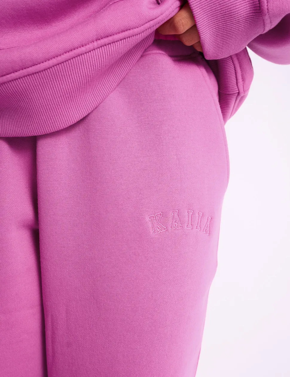 New Kaiia Logo Wide Leg Joggers Bubblegum Pink Sculpt & Leisure | Kaiia The Label