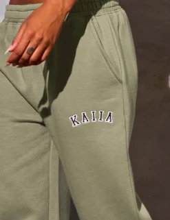 Best Kaiia Logo Wide Leg Joggers Sculpt & Reset | Sculpt & Leisure