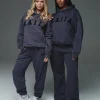 Sale Kaiia Logo Wide Leg Sweat Pants in Dark Back In Stock | Sculpt & Leisure