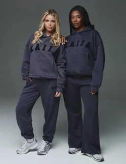 Sale Kaiia Logo Wide Leg Sweat Pants in Dark Back In Stock | Sculpt & Leisure