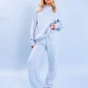Outlet Kaiia Logo Wide Leg Sweat Pants Light Blue Back In Stock | Sculpt & Leisure