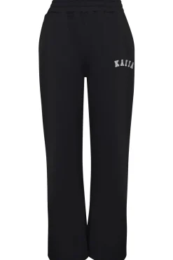 Best Sale Kaiia Logo Wide Leg Sweat Pants in Black Back In Stock | Sculpt & Leisure