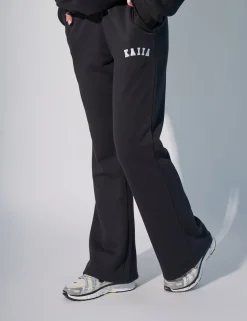 Best Sale Kaiia Logo Wide Leg Sweat Pants in Black Back In Stock | Sculpt & Leisure