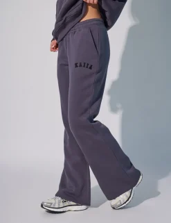 Sale Kaiia Logo Wide Leg Sweat Pants in Dark Back In Stock | Sculpt & Leisure