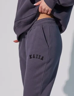 Sale Kaiia Logo Wide Leg Sweat Pants in Dark Back In Stock | Sculpt & Leisure