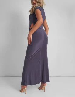 Shop Kaiia Maxi Skirt Co Ord Charcoal Sculpt & Leisure | Kaiia The Label