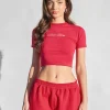Online Kaiia Mon Cheri Print Baby Tee Sculpt & Leisure | Kaiia The Label