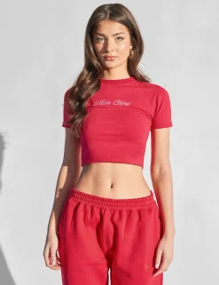 Online Kaiia Mon Cheri Print Baby Tee Sculpt & Leisure | Kaiia The Label
