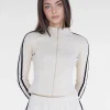 Fashion Kaiia Motocross Ribbed Zip Up Long Sleeve Top & Black Sculpt & Leisure | Kaiia The Label
