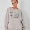 Hot Kaiia Nyc Oversized Sweatshirt Stone Sculpt & Leisure | Kaiia The Label