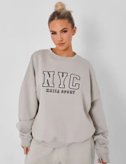 Hot Kaiia Nyc Oversized Sweatshirt Stone Sculpt & Leisure | Kaiia The Label