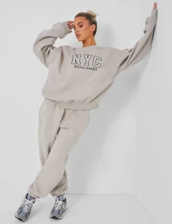 Hot Kaiia Nyc Oversized Sweatshirt Stone Sculpt & Leisure | Kaiia The Label
