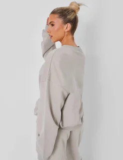Hot Kaiia Nyc Oversized Sweatshirt Stone Sculpt & Leisure | Kaiia The Label