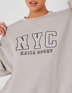 Hot Kaiia Nyc Oversized Sweatshirt Stone Sculpt & Leisure | Kaiia The Label