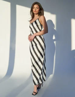 Store Kaiia One Shoulder Maxi Dress Stripe Sculpt & Leisure | Kaiia The Label