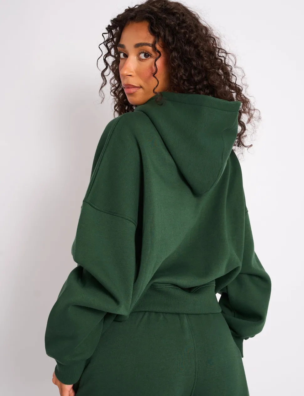 Fashion Kaiia Oversized Logo Hoodie Forest Curve | Sculpt & Leisure