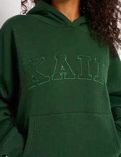 Fashion Kaiia Oversized Logo Hoodie Forest Curve | Sculpt & Leisure