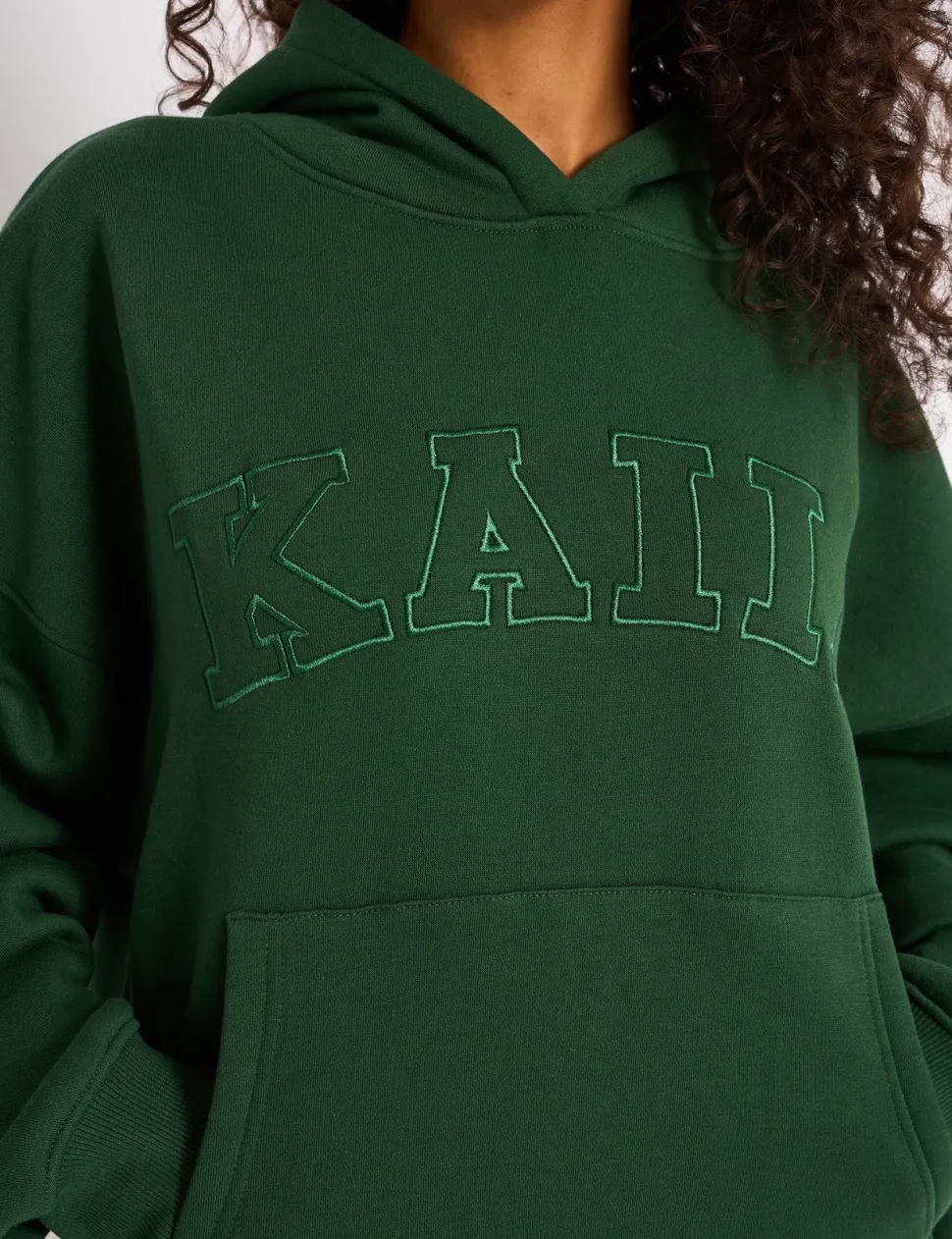 Fashion Kaiia Oversized Logo Hoodie Forest Curve | Sculpt & Leisure