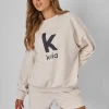 New Kaiia Oversized Sweatshirt Cream Curve | Sculpt & Leisure
