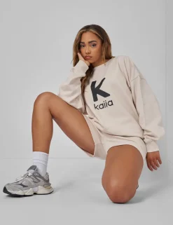 New Kaiia Oversized Sweatshirt Cream Curve | Sculpt & Leisure