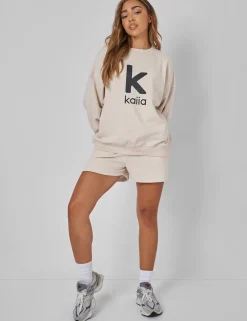 New Kaiia Oversized Sweatshirt Cream Curve | Sculpt & Leisure