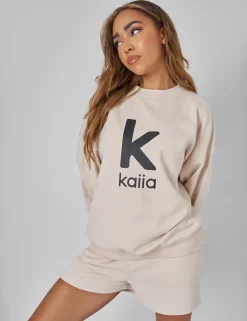 New Kaiia Oversized Sweatshirt Cream Curve | Sculpt & Leisure