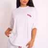Best Sale Kaiia Oversized Tee White & Red Sculpt & Leisure | Kaiia The Label