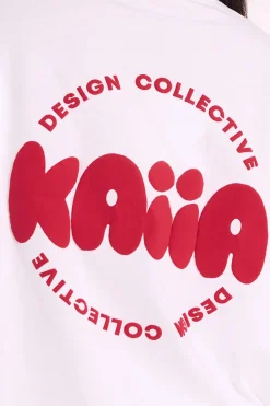Best Sale Kaiia Oversized Tee White & Red Sculpt & Leisure | Kaiia The Label