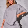 Fashion Kaiia Oversized T-Shirt Dove Grey Sculpt & Reset