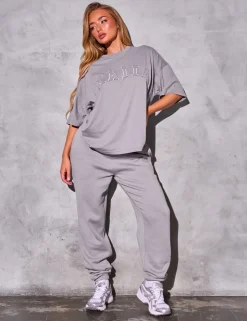 Fashion Kaiia Oversized T-Shirt Dove Grey Sculpt & Reset