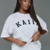 Online Kaiia Oversized T-shirt Grey Marl & Navy Sculpt & Leisure | Kaiia The Label