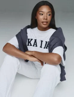 Online Kaiia Oversized T-shirt Grey Marl & Navy Sculpt & Leisure | Kaiia The Label